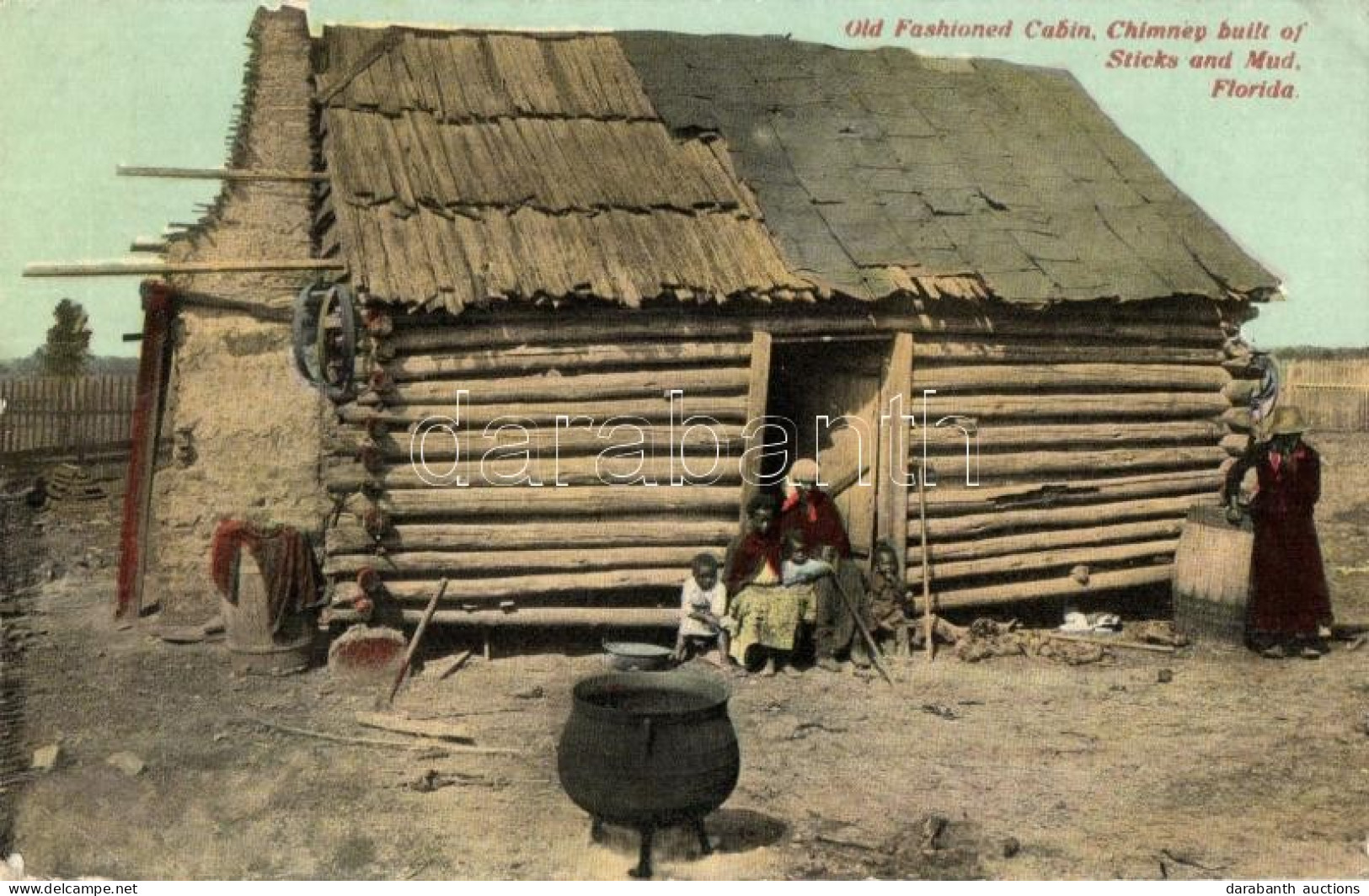 T2/T3 Florida, Old Fashioned Cabin Chimney Built Of Sticks And Mud - Non Classés