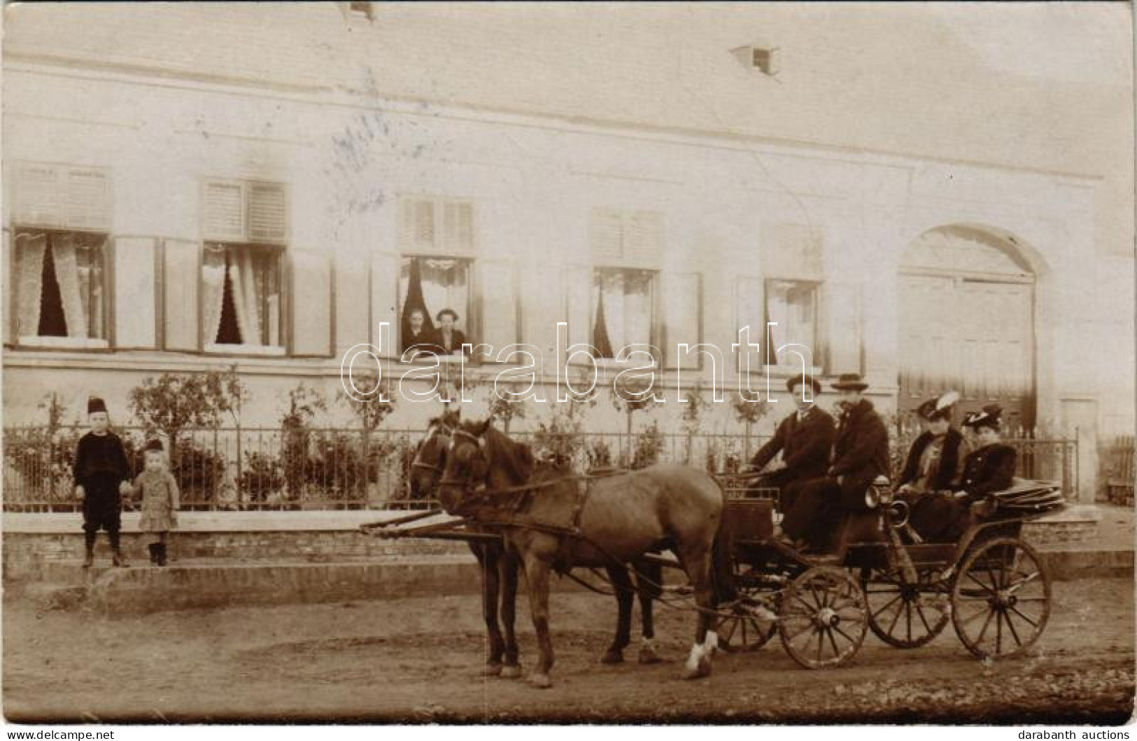 T2/T3 1906 Großkrut, Böhmischkrut, Grosskrut; Horse-drawn Carriage. R. Schindler (Wien) Photo - Ohne Zuordnung