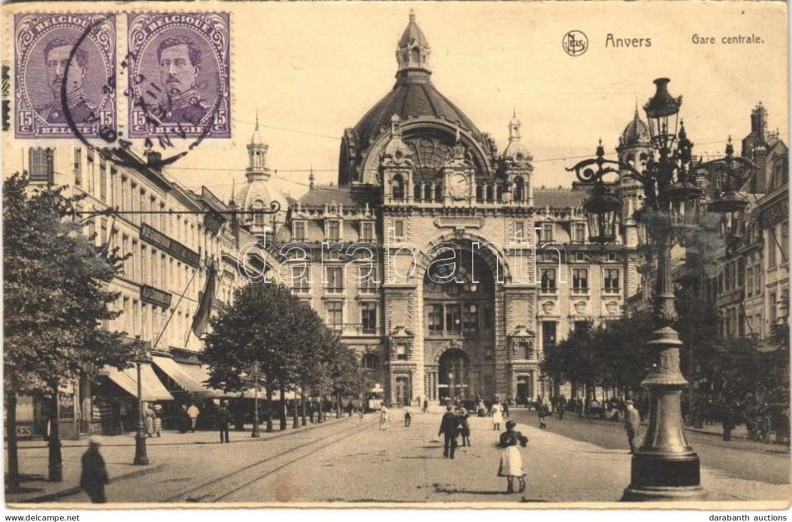 T2/T3 1921 Antwerp, Anvers, Antwerpen; Gare Centrale / Railway Station, Tram, Hotel. TCV Card - Non Classés