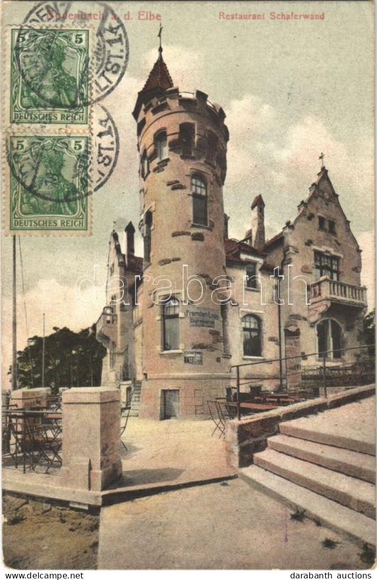 T2/T3 1910 Decín, Tetschen; Bodenbach Am Elbe, Restaurant Schäferwand / Restaurant, Tower. TCV Card (EK) - Unclassified