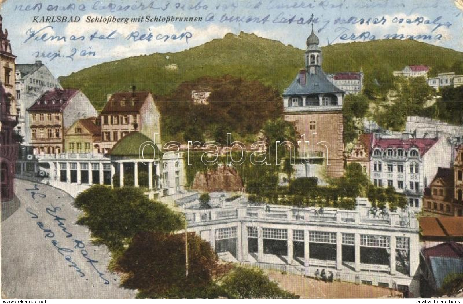 * T2/T3 Karlovy Vary, Karlsbad; Schlossberg Mit Schlossbrunnen (EK) - Ohne Zuordnung