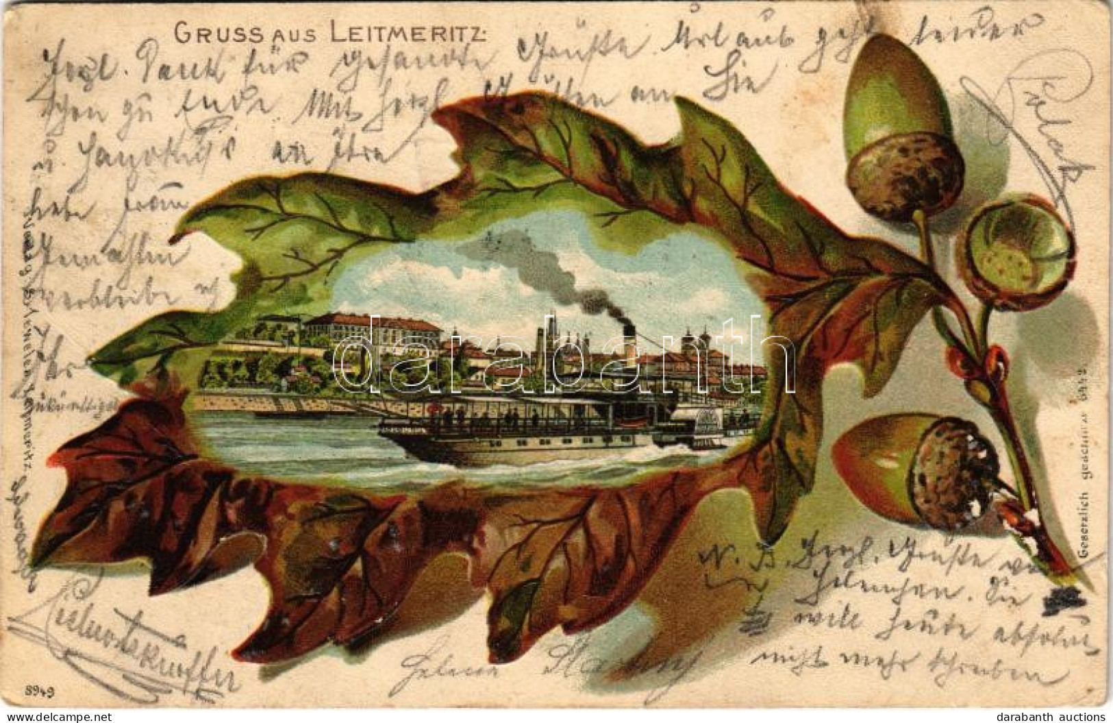 T3 1903 Litomerice, Leitmeritz; Art Nouveau, Emb. Litho (pinhole) - Sin Clasificación