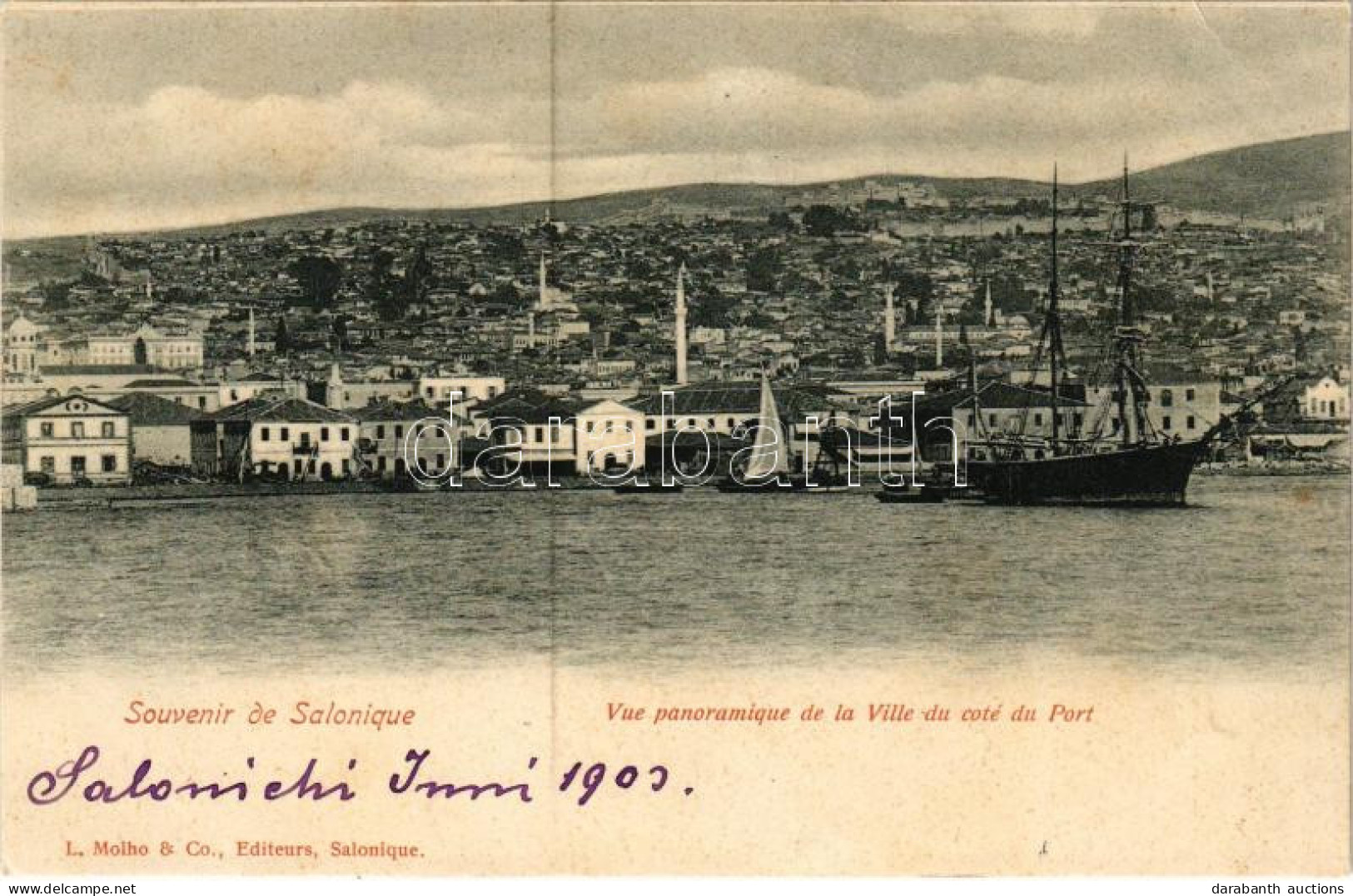 * T2/T3 1903 Thessaloniki, Saloniki, Salonica, Salonique; Vue Panoramique De La Ville Du Coté Du Port. L. Molho & Co. Ed - Unclassified