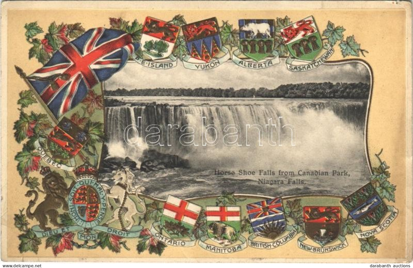 T2/T3 1907 Horseshoe Falls From Canadian Park, Niagara Falls. Border Of Ontario, Canada, And New York, United States. Co - Non Classés