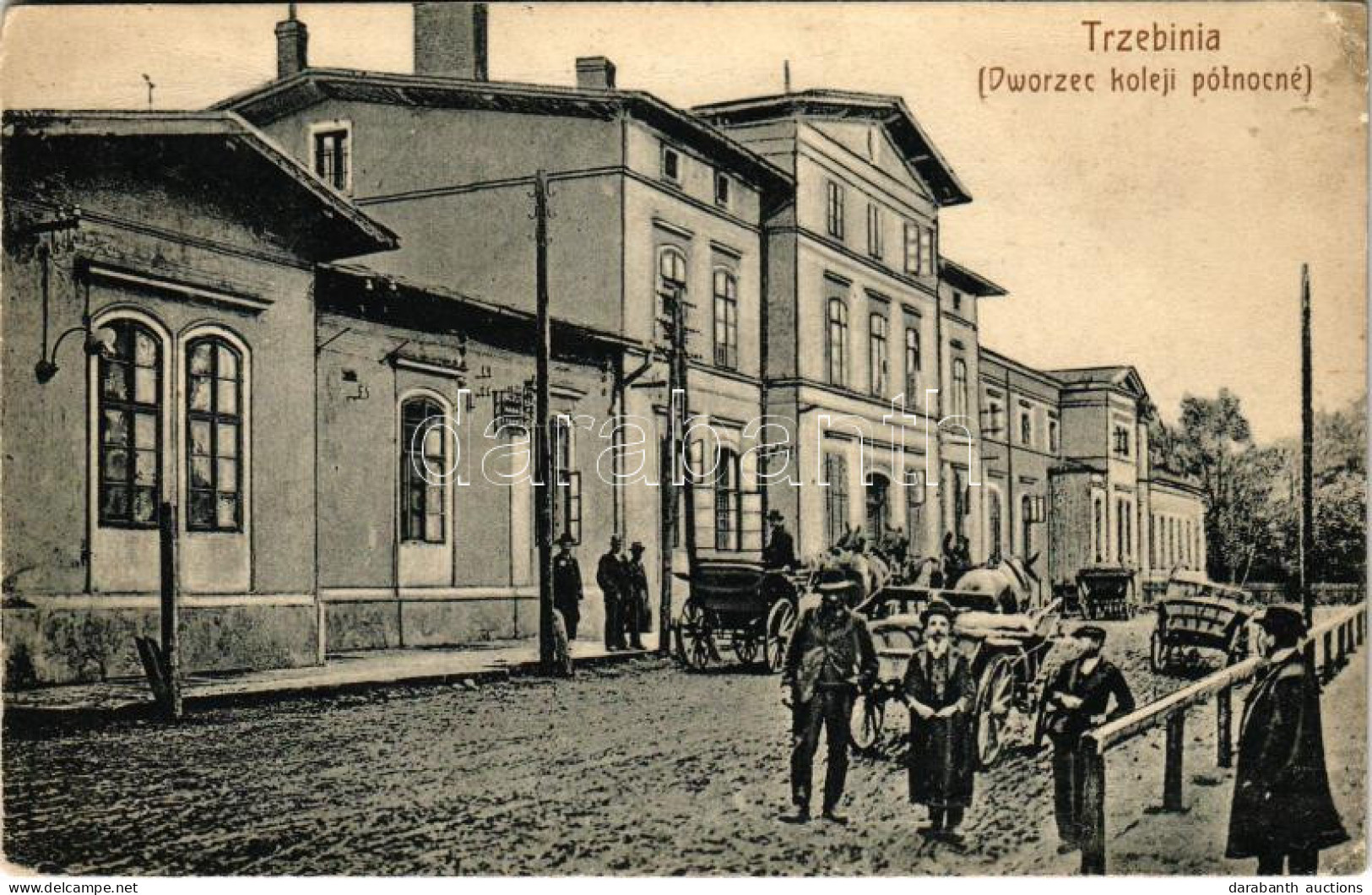 T3 Trzebinia, Tchebin (Galizien); Dworzec Koleji Pólnocné / Railway Station (wet Corners) - Sin Clasificación