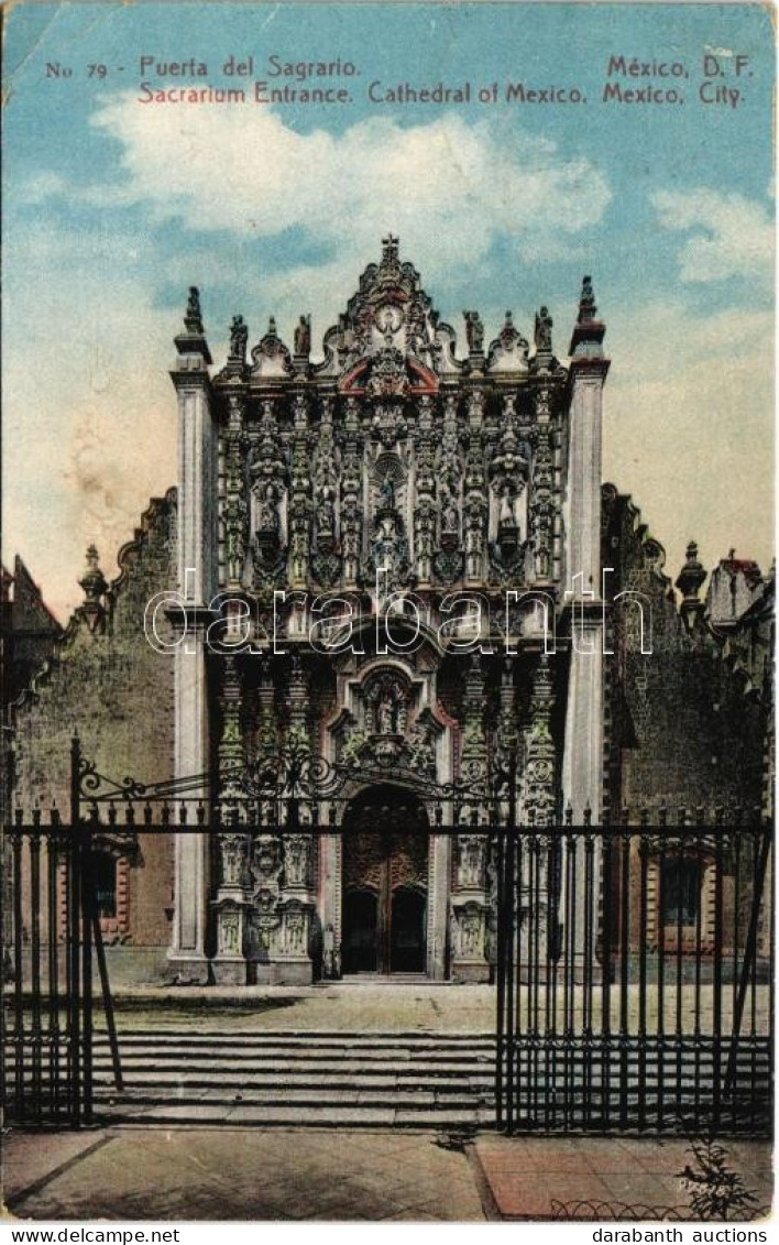 T2/T3 1930 Mexico City, Puerta Del Sagrario / Sacrarium Entrance, Cathedral Of Mexico (EK) - Sin Clasificación