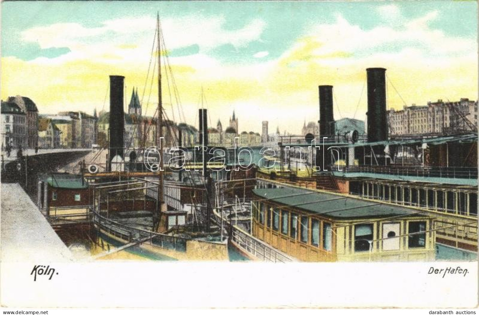 ** T2/T3 Köln, Cologne; Hafen / Port, Steamships. Heliocolorkarte Von Ottmar Zieher 4644. (from Postcard Booklet) - Ohne Zuordnung