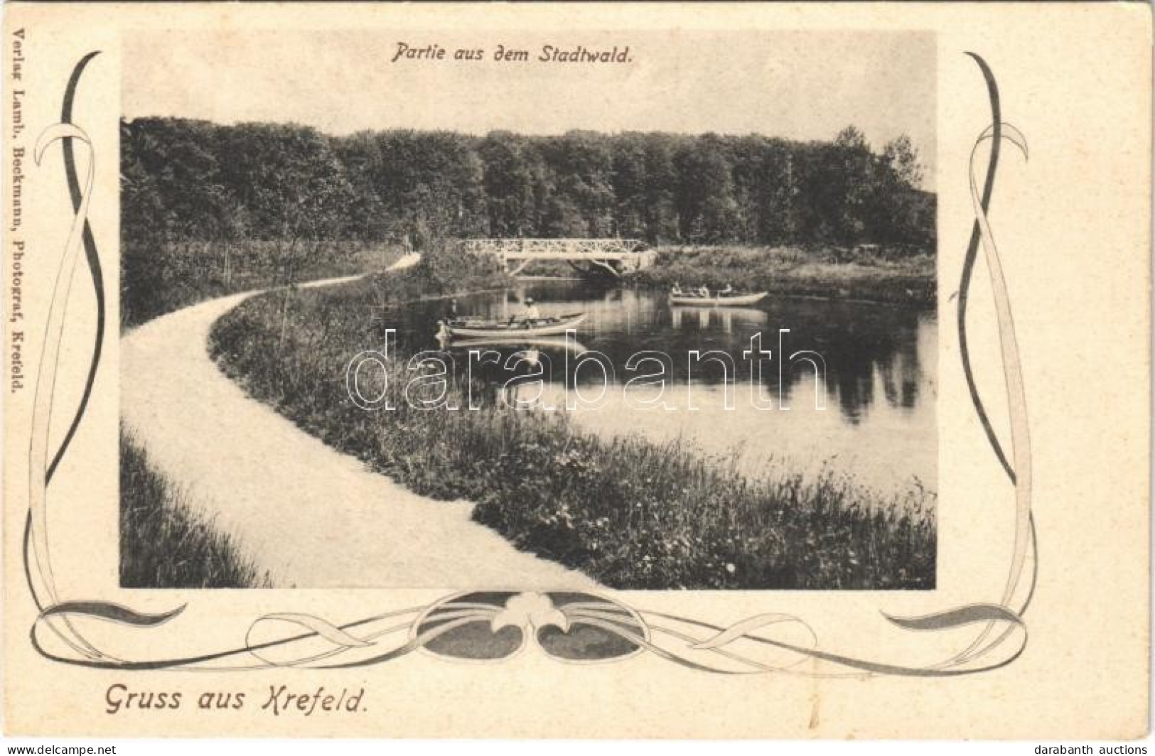 * T2/T3 Krefeld, Partie Aus Dem Stadtwald / Park, Rowing Boats. Art Nouveau - Unclassified