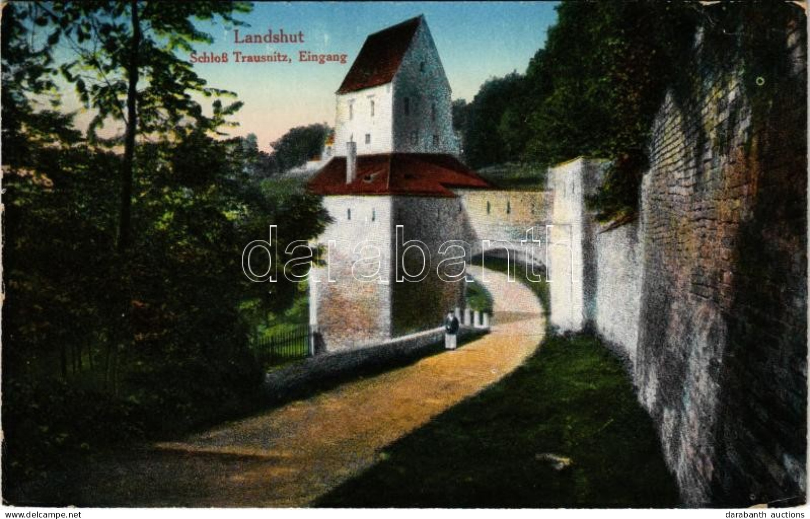 T2/T3 1918 Landshut, Schloss Trausnitz, Eingang / Castle Gate, Entrance, Litho (EK) - Non Classés