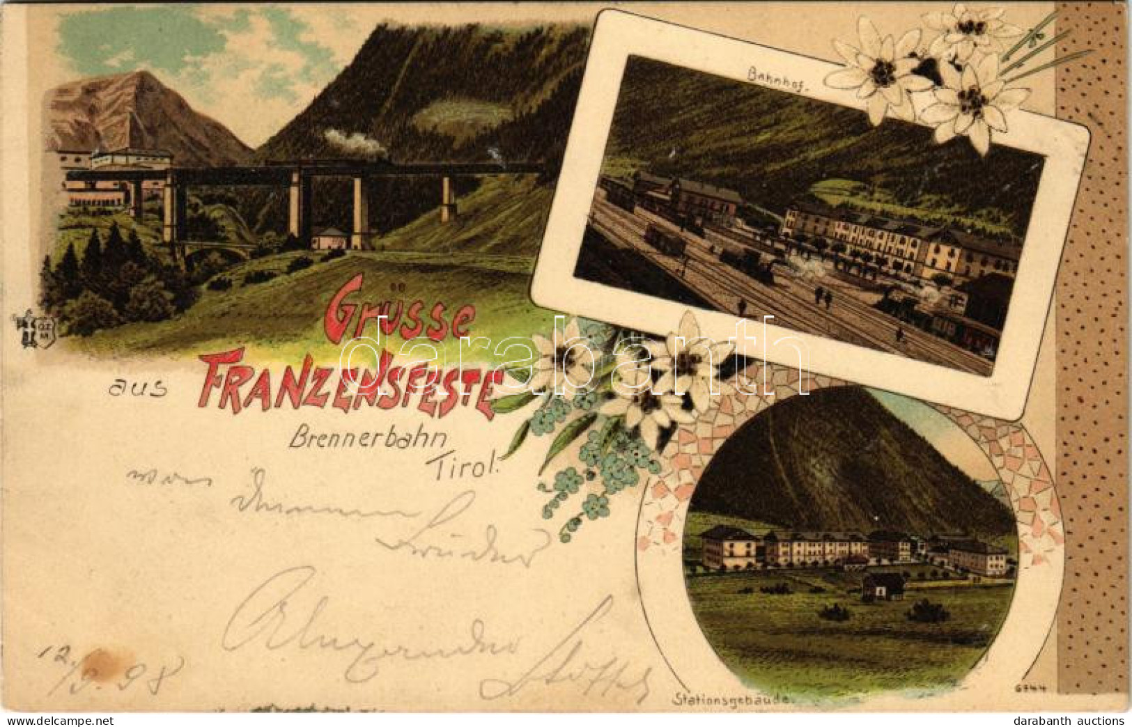 T2/T3 1898 (Vorläufer) Fortezza, Franzensfeste (Südtirol); Grüsse Aus Franzensfeste Brennerbahn Tirol, Bahnhof, Stations - Ohne Zuordnung