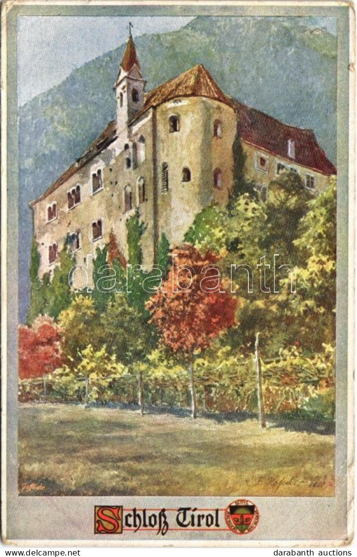 T2/T3 1918 Merano, Merano (Südtirol); Schloss Tirol Bei Meran (Tirolo) / Castle. Deutsche Schulverein Karte Nr. 337. Art - Non Classés