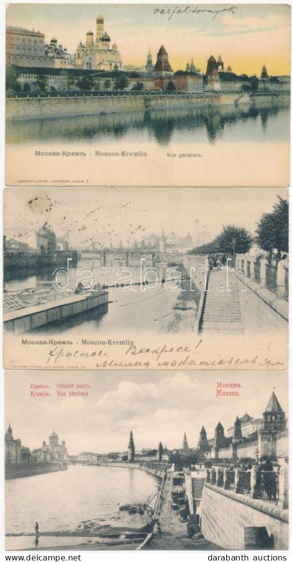 **, * Moscow, Moscou; - 3 Db RÉGI Orosz Város Képeslap / 3 Pre-1945 Russian Town-view Postcards - Ohne Zuordnung