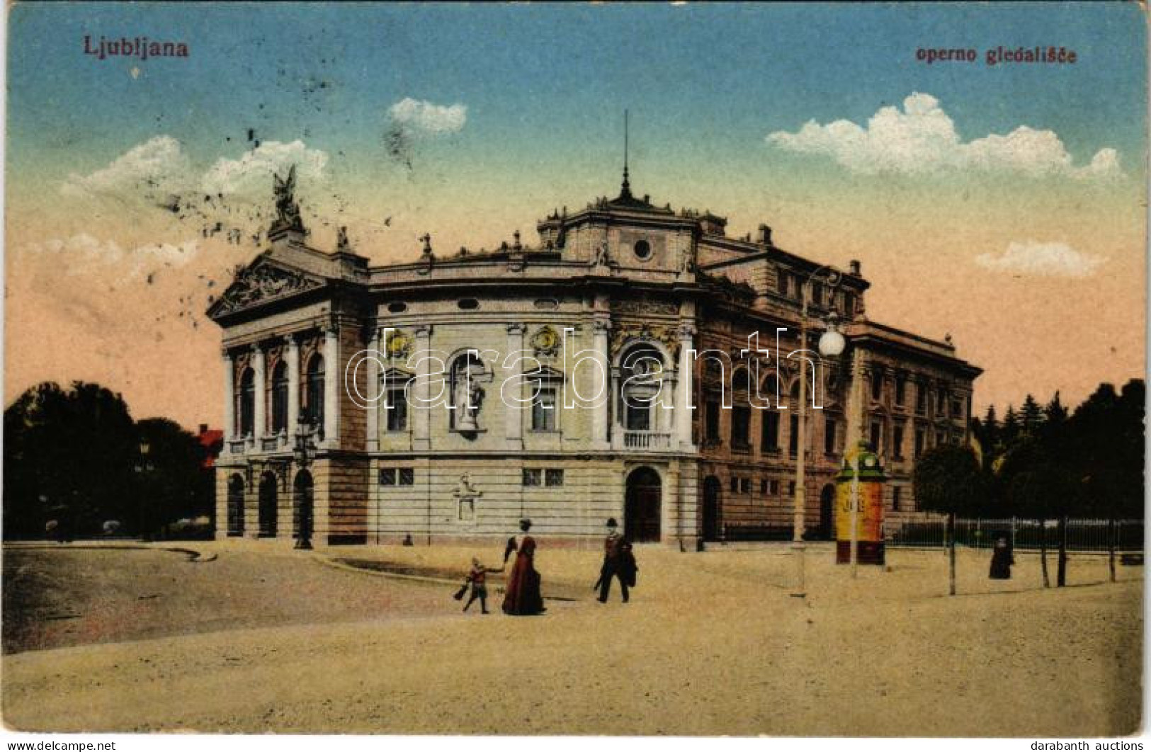 * T3/T4 Ljubljana, Laibach; Operno Gledalisce / Opera House, Advertising Column (Rb) - Ohne Zuordnung