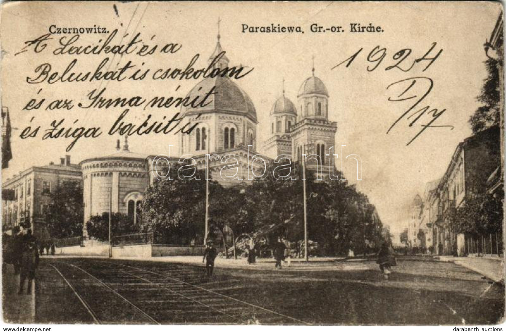 * T2/T3 1924 Chernivtsi, Czernowitz, Cernauti, Csernyivci (Bukovina, Bukowina); Paraskiewa / Gr.-or. Kirche / Greek Orth - Ohne Zuordnung