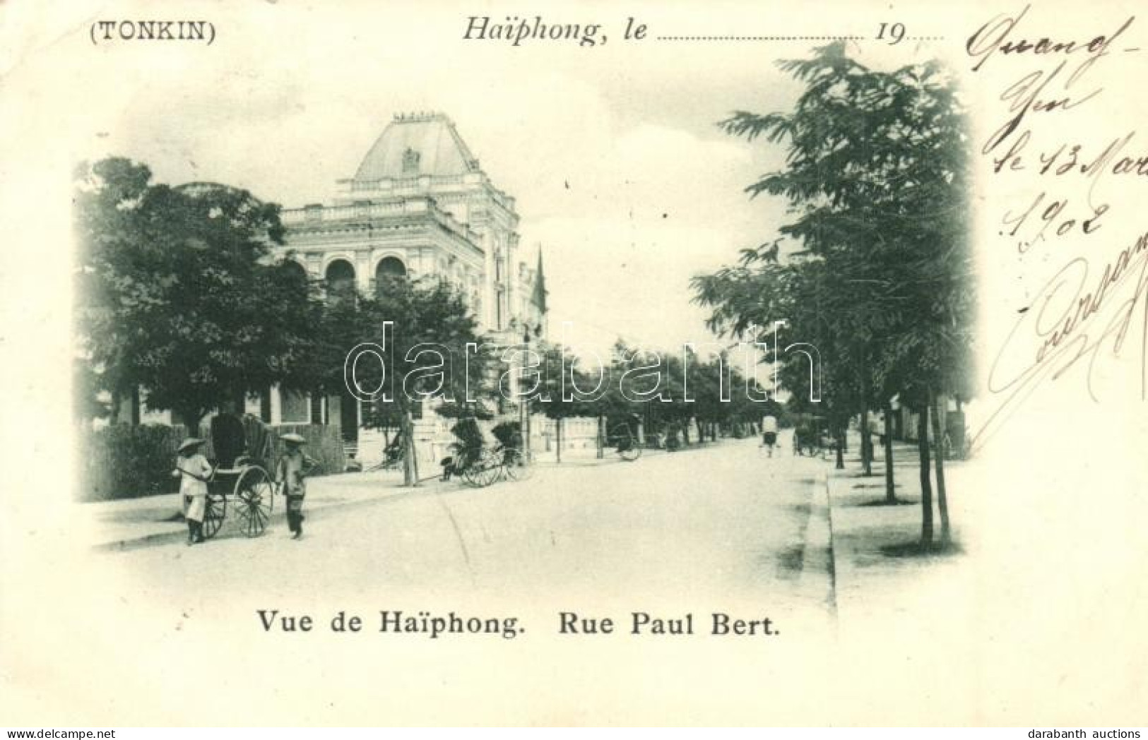 T2/T3 1902 Haiphong (Tonkin), Rue Paul Bert / Street View (EK) - Non Classés