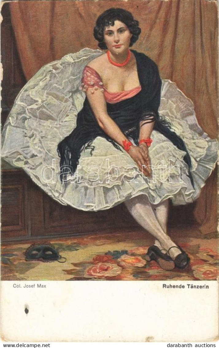 T2/T3 1920 Ruhende Tänzerin / Gently Erotic Lady Art Postcard. Marke J.S.C. 6030. S: Col. Josef Max (EK) - Unclassified