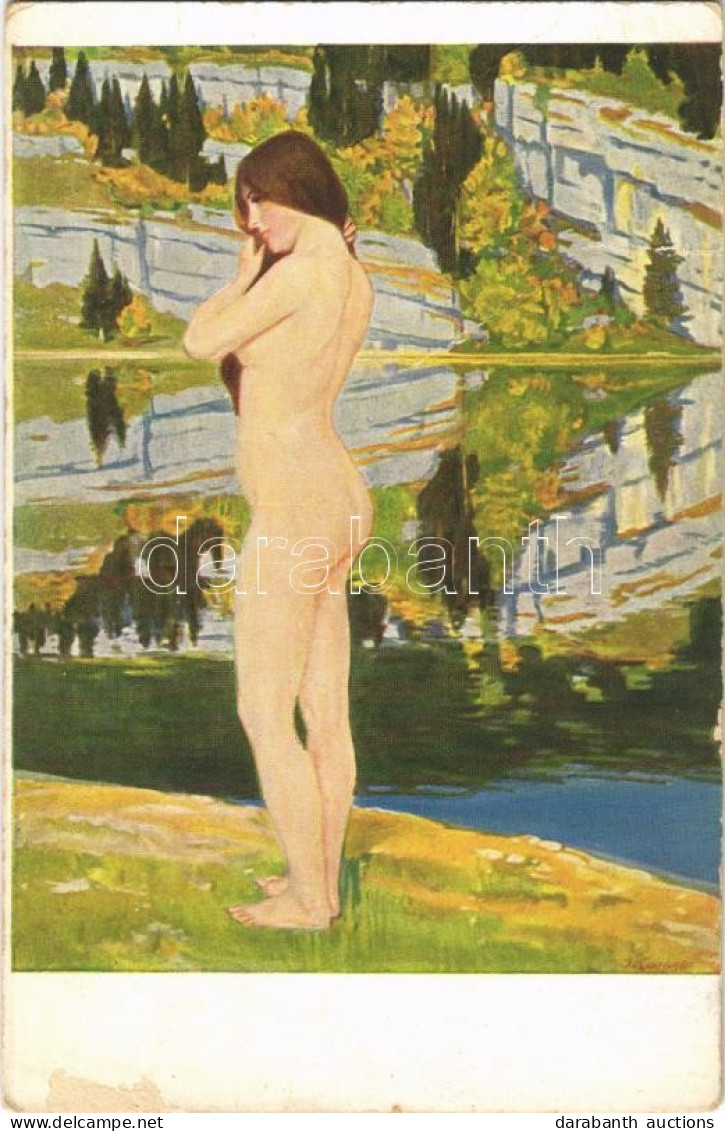 ** T3 Reflexe. Serie X. 1. Jugend Postkarte / Erotic Nude Lady Art Postcard S: Jules Courvoisier (wet Corner) - Sin Clasificación