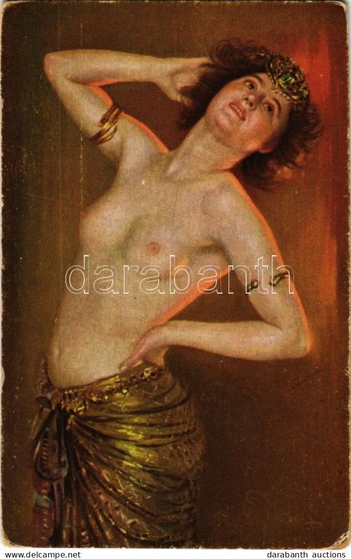 ** T3 Die Favoritin / Erotic Nude Lady Art Postcard. Deutsche Meister Nr. 6034. S: G. Rienäcker (worn Corners) - Non Classés