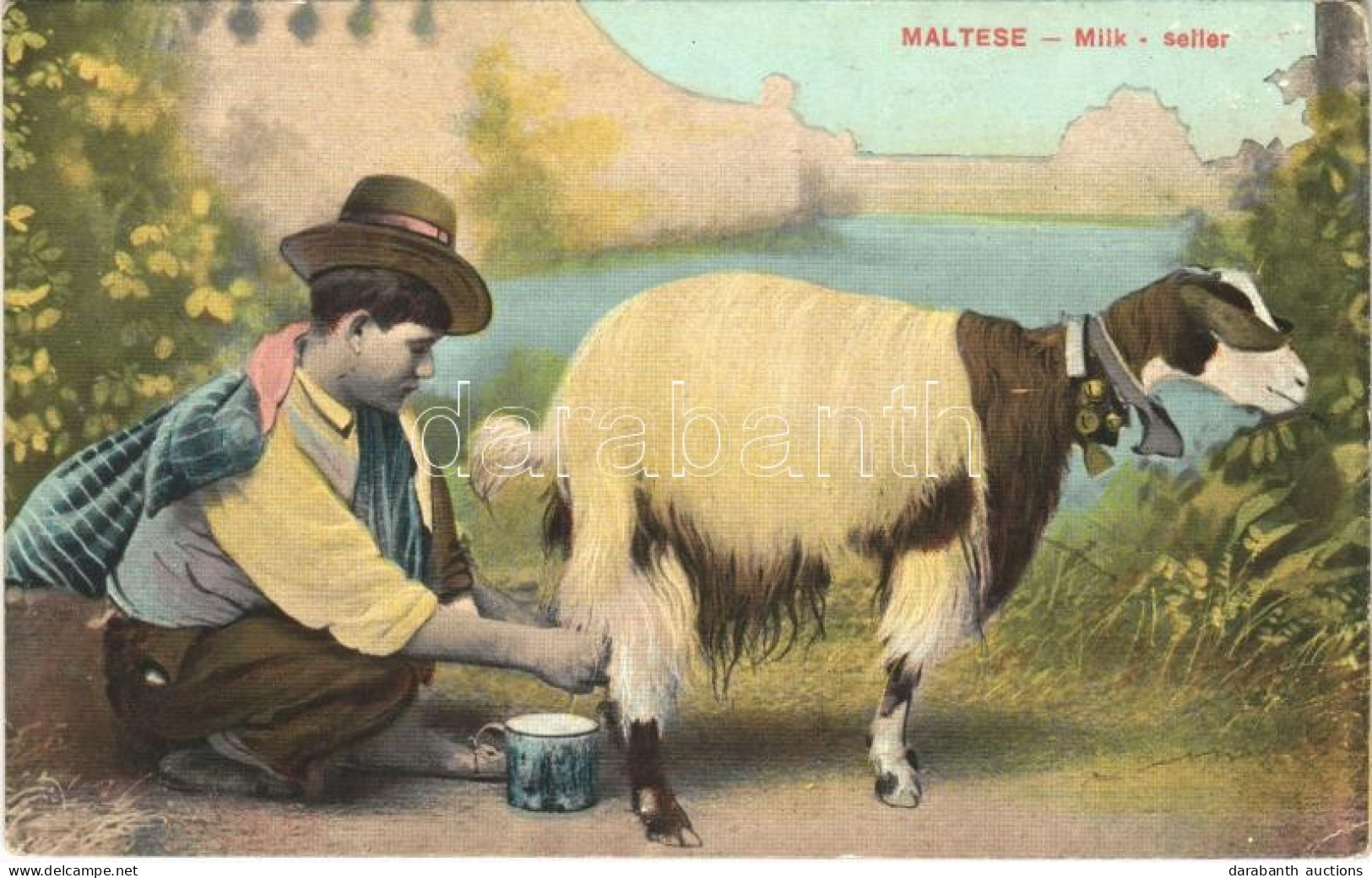 * T2/T3 Malta, Maltese Milk Seller, Goat Milking, Folklore (EK) - Unclassified