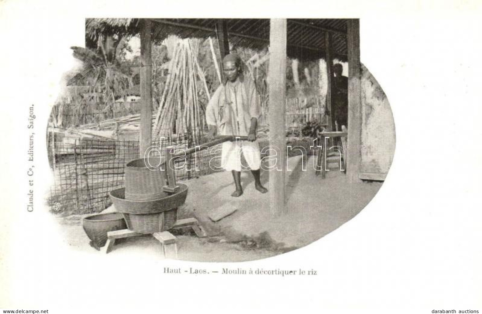 ** T2/T3 Haut-Laos, Moulin A Décortiquer Le Riz / Rice Peeler Mill, Vietnamese Folklore (EK) - Unclassified