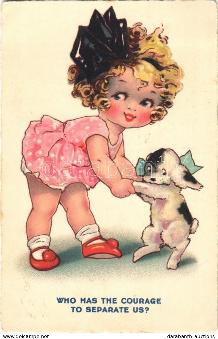 T2 1929 "Who Has The Courage To Separate Us?" Cellaro "Dolly-Serie" Children Art Postcard, Girl With Dog - Sin Clasificación