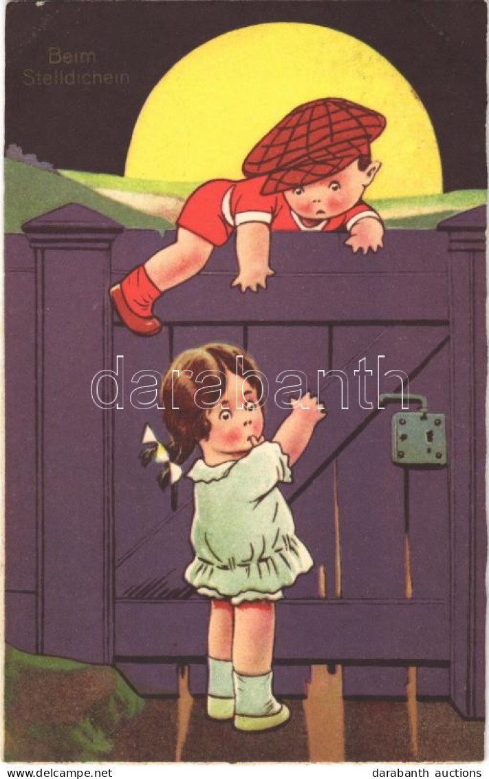 T2 Beim Stelldichein / Children Art Postcard, Romantic Couple. Amag No. 1598. - Ohne Zuordnung