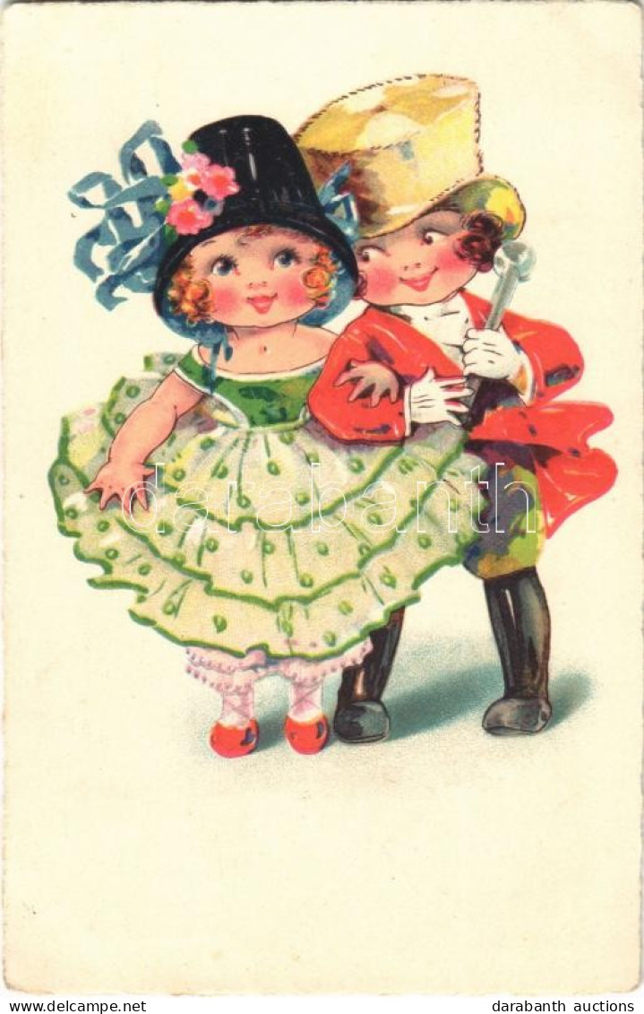 T2 1934 Cellaro "Dolly-Serie" Children Art Postcard, Romantic Couple - Unclassified