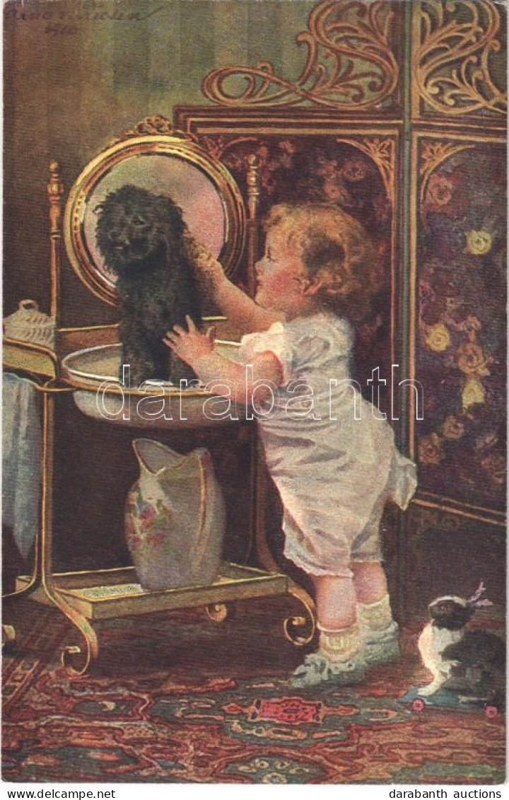 T2 1920 Morgendouche / Children Art Postcard. Paul Heckscher Imp. 314. S: A. Von Riesen - Non Classificati