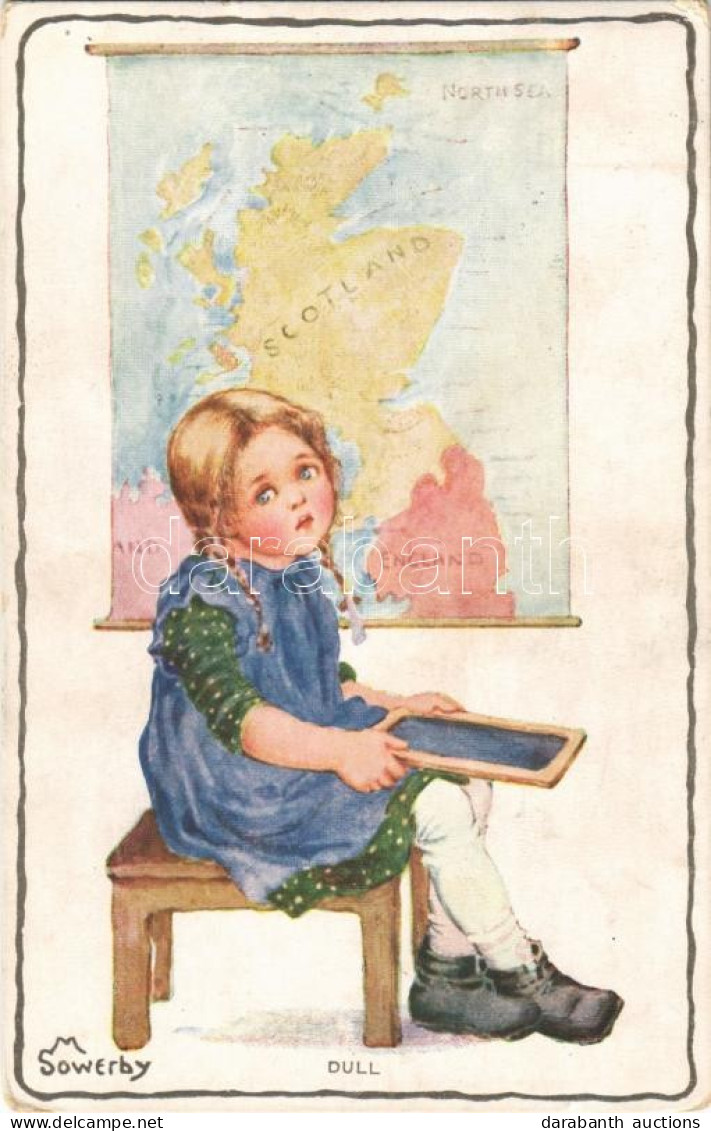 T2/T3 1918 "Dull" Children Art Postcard, Girl With Map. Reinthal & Newman Pubs. S: M. Sowerby (EK) - Non Classés