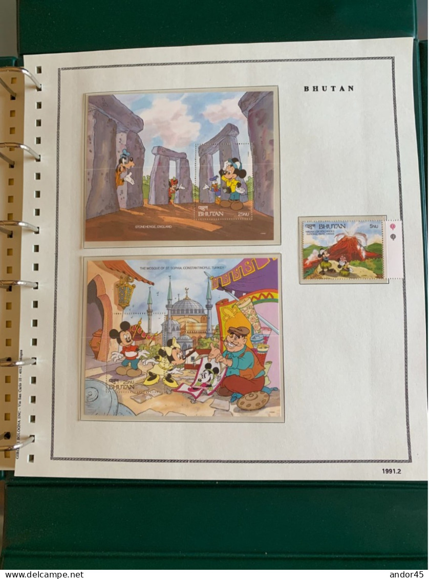 1991 ANNATA COMPLETA COLLEZIONE WALT DISNEY DA TUTTE LE PARTI DEL MONDO  MONTATA SU ALBUM CONTENENTE   FRANCOBOLLI SINGO - Collections (en Albums)