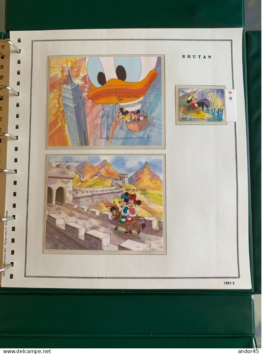 1991 ANNATA COMPLETA COLLEZIONE WALT DISNEY DA TUTTE LE PARTI DEL MONDO  MONTATA SU ALBUM CONTENENTE   FRANCOBOLLI SINGO - Collections (en Albums)