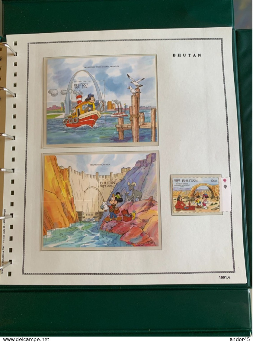 1991 ANNATA COMPLETA COLLEZIONE WALT DISNEY DA TUTTE LE PARTI DEL MONDO  MONTATA SU ALBUM CONTENENTE   FRANCOBOLLI SINGO - Collections (en Albums)