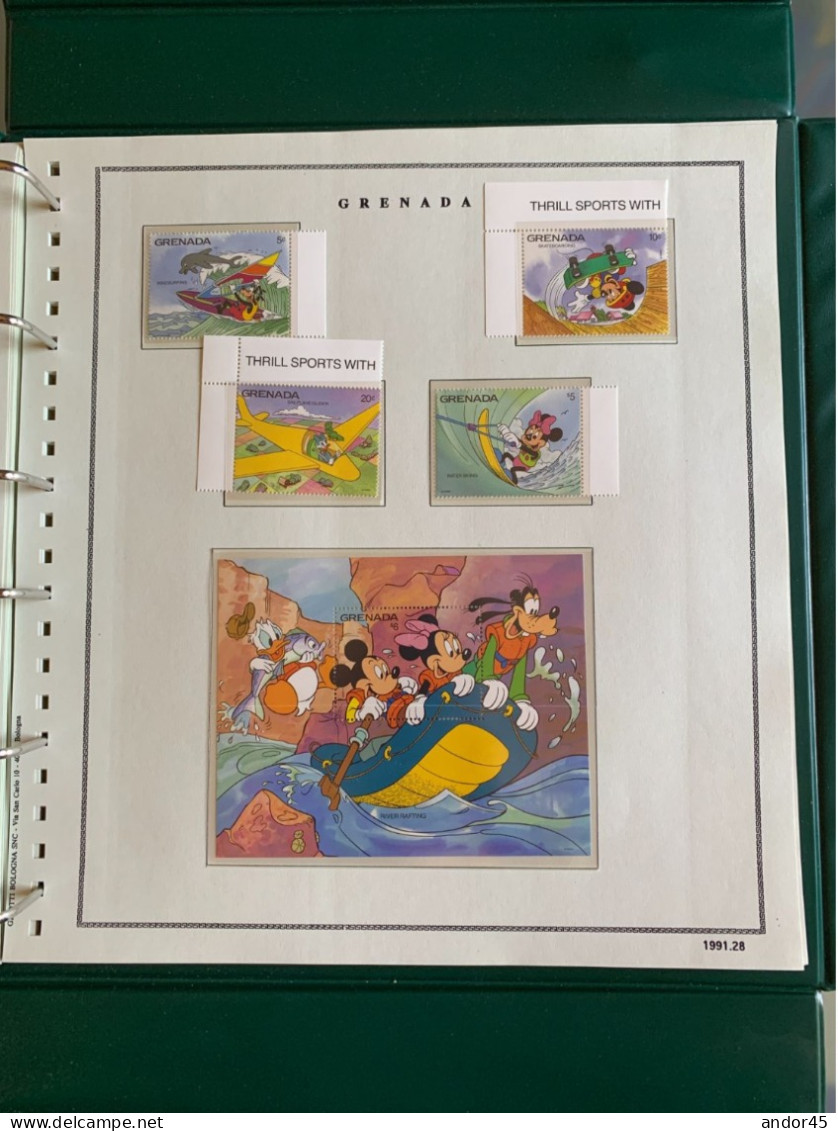 1991 ANNATA COMPLETA COLLEZIONE WALT DISNEY DA TUTTE LE PARTI DEL MONDO  MONTATA SU ALBUM CONTENENTE   FRANCOBOLLI SINGO