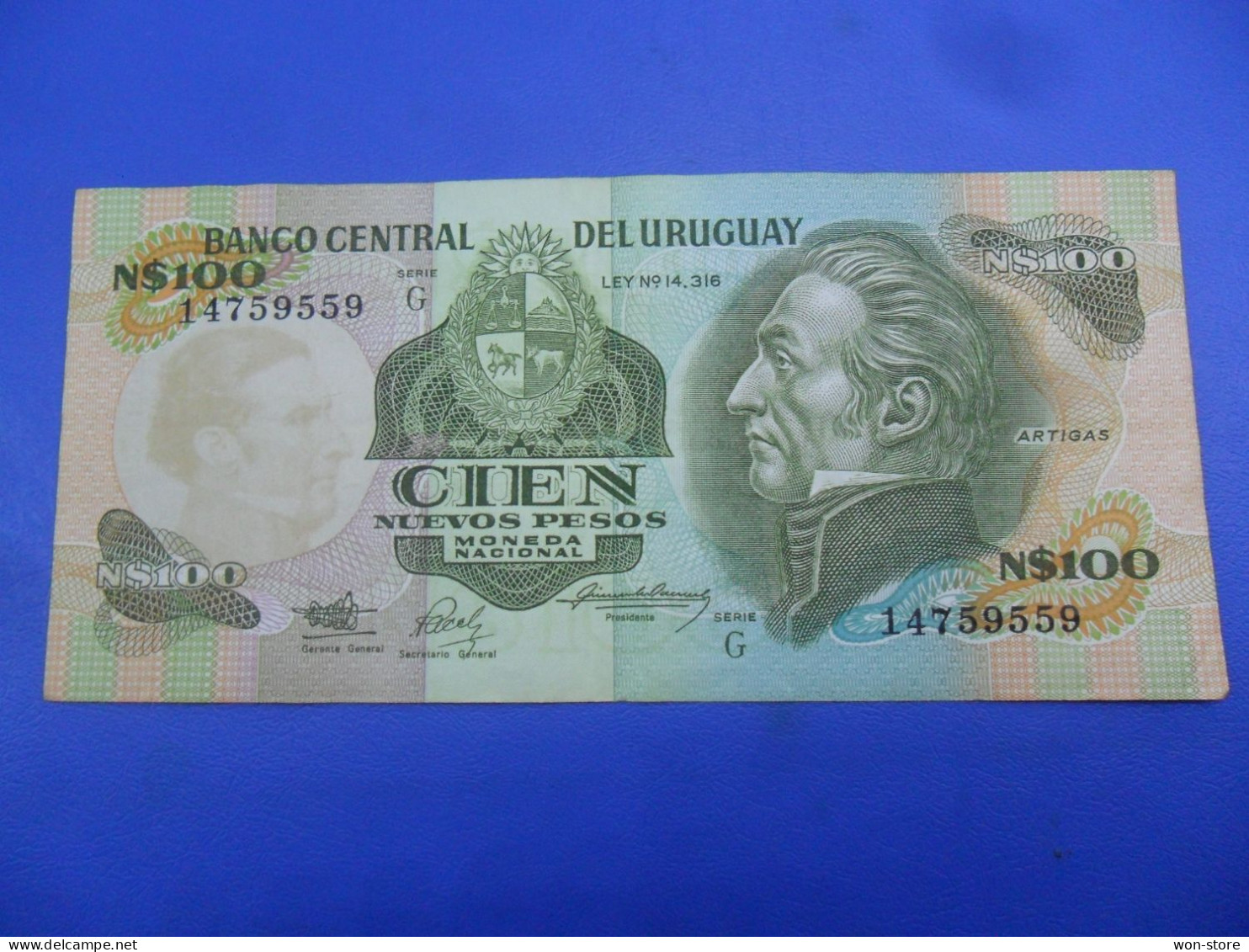 7185 - Uruguay 100 Nuevos Pesos 1987 - Uruguay