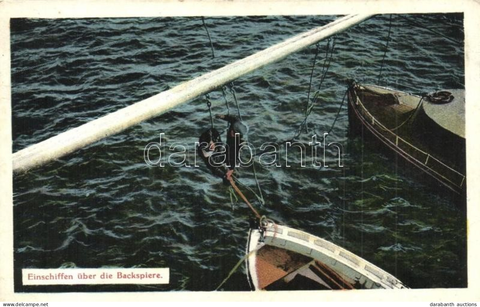 ** T2/T3 Einschiffen über Die Backspiere. G. C. Pola 1912/13. / Mariners Embark On The Swinging Boom. K.u.K. Kriegsmarin - Unclassified