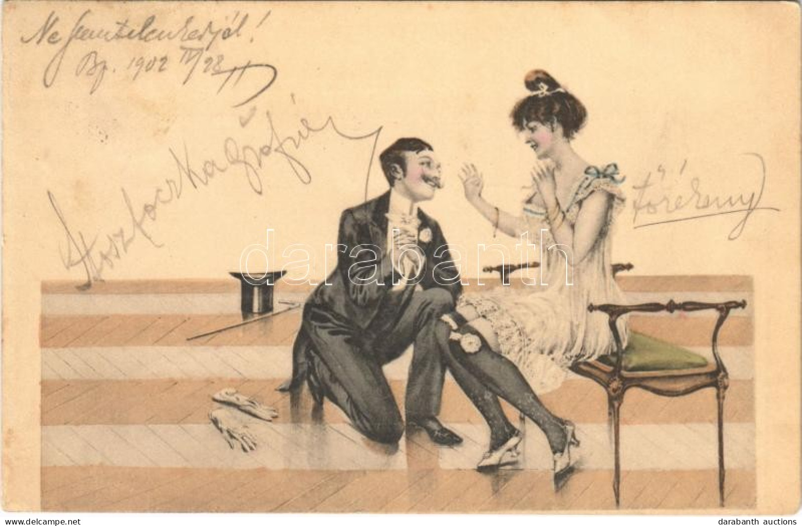 T2/T3 1902 Romantic Couple, Lady Art Postcard. M. M. Vienne (EK) - Sin Clasificación