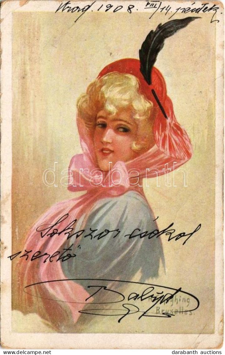T3 1908 Lady In Hat (worn Corners) - Non Classificati