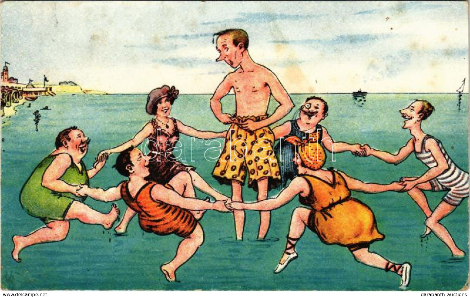 T2/T3 1926 Tengerparti Humor / Beach Humour (fl) - Ohne Zuordnung