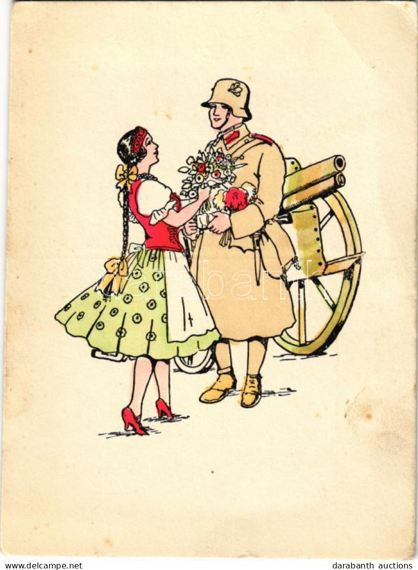 ** T2/T3 Bevonulás. Kiadja A Délvidéki Egyetemi és Főiskolai Hallgatók Egyesülete / WWII Hungarian Military Art Postcard - Unclassified