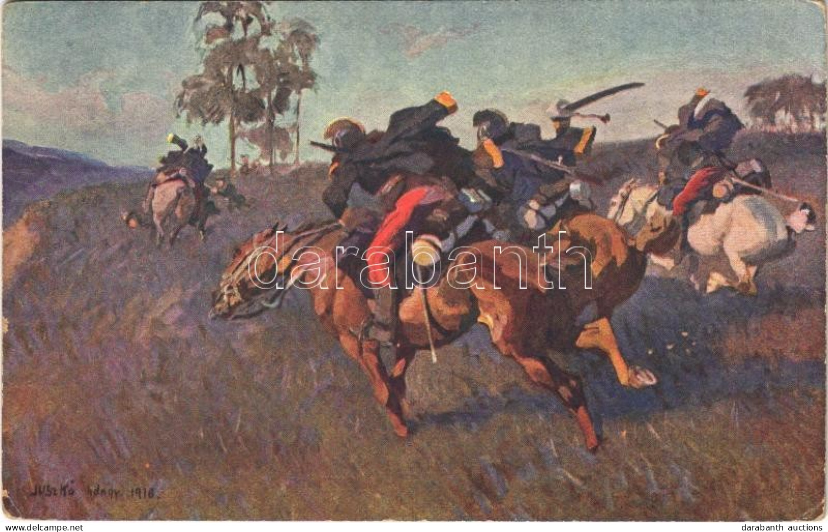 * T2/T3 Bajban A Pajtás / Kamerad In Gefahr / WWI Austro-Hungarian K.u.K. Military Art Postcard S: Juszkó Béla (fl) - Non Classés