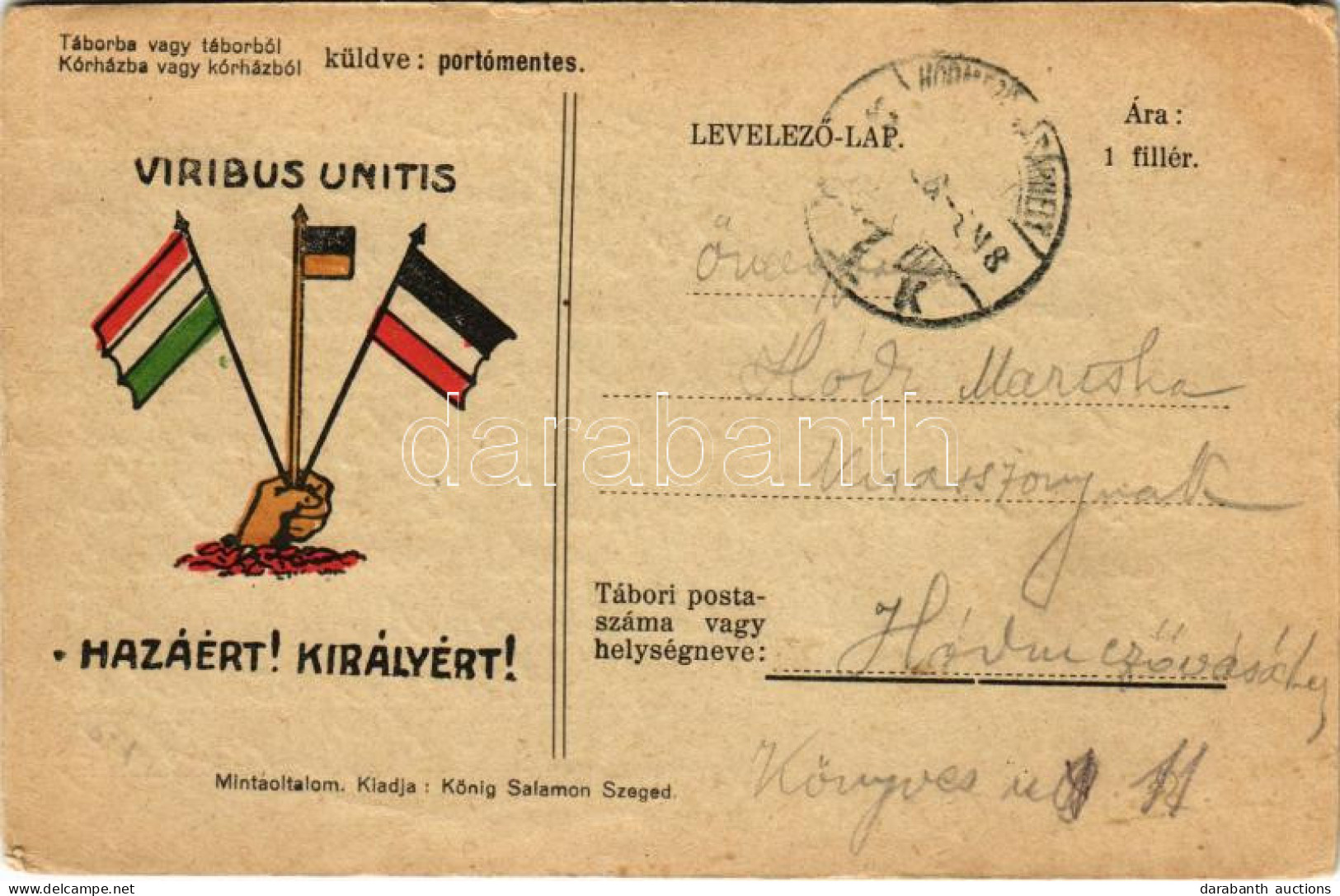 T2/T3 Hazáért! Királyért! Tábori Posta Propaganda Lap / Viribus Unitis WWI Austro-Hungarian Military Field Postcard, Vir - Ohne Zuordnung