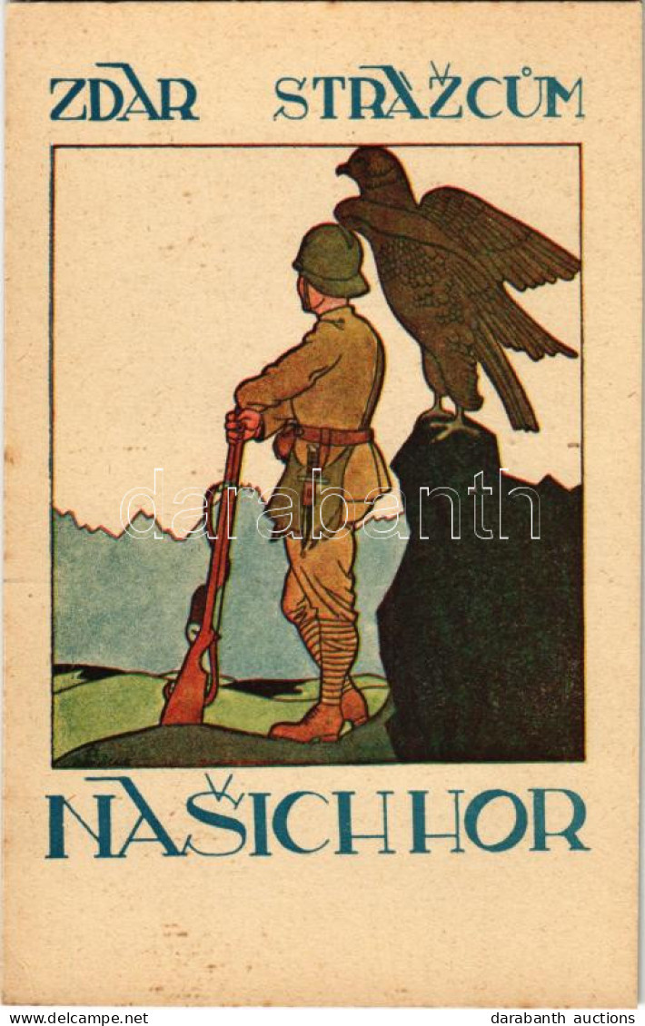 ** T2/T3 Zdar Strazcum Nasichhor / Slovakian Military Mountain Squad Art Postcard (EK) - Ohne Zuordnung