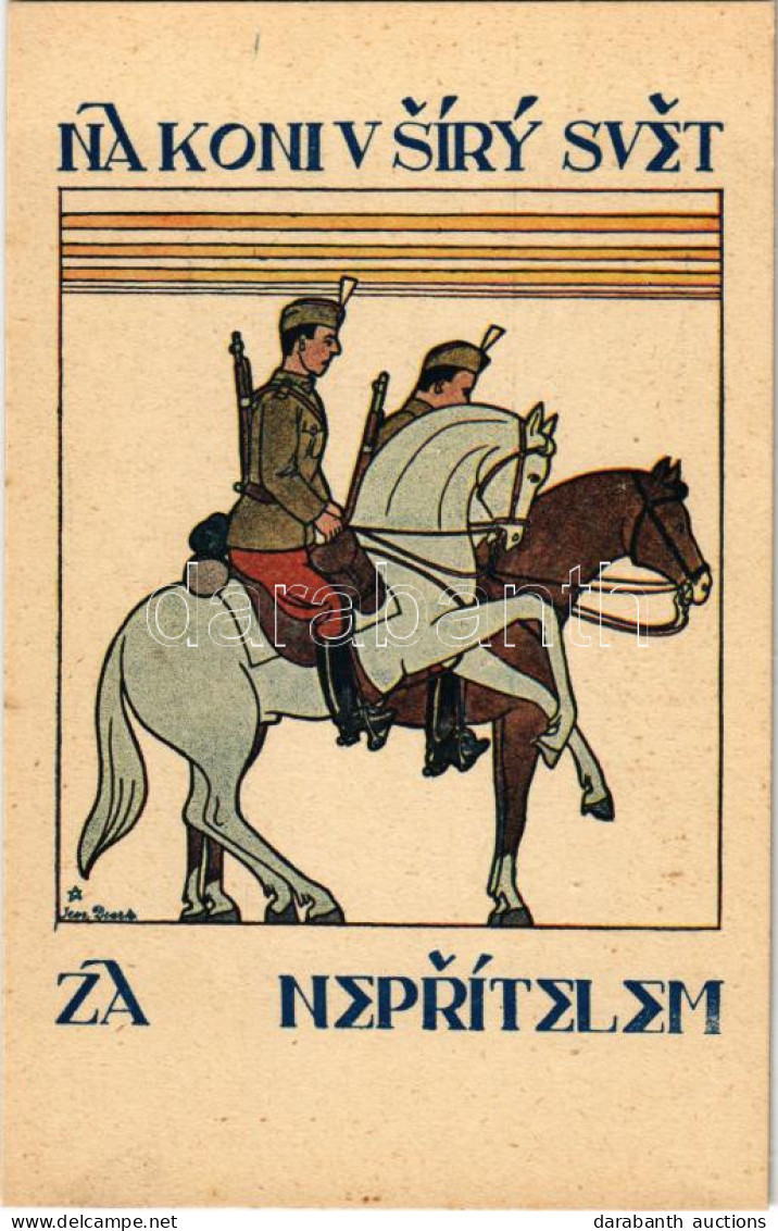 ** T2 Na Koni V Síry Svet, Za Neprítelem / Czech Military Propaganda With Horse Riding Soldiers - Ohne Zuordnung