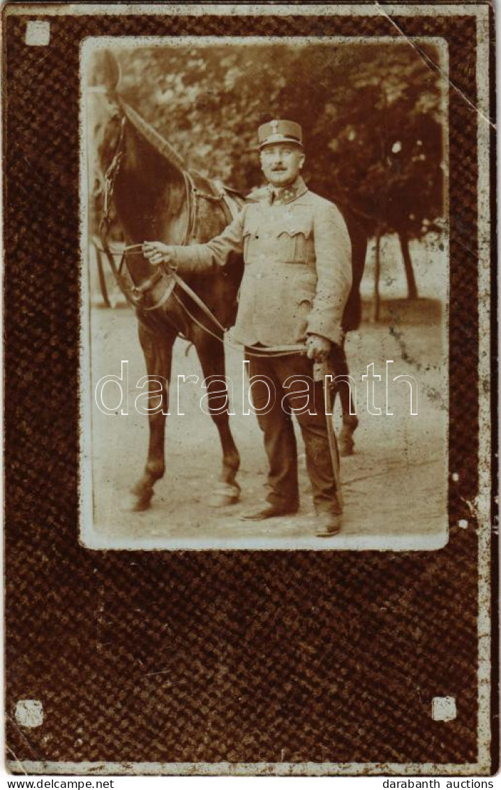 ** T3/T4 Osztrák-magyar Katona Lóval / Austro-Hungarian K.u.K. Military, Soldier With Horse. Photo (EB) - Ohne Zuordnung