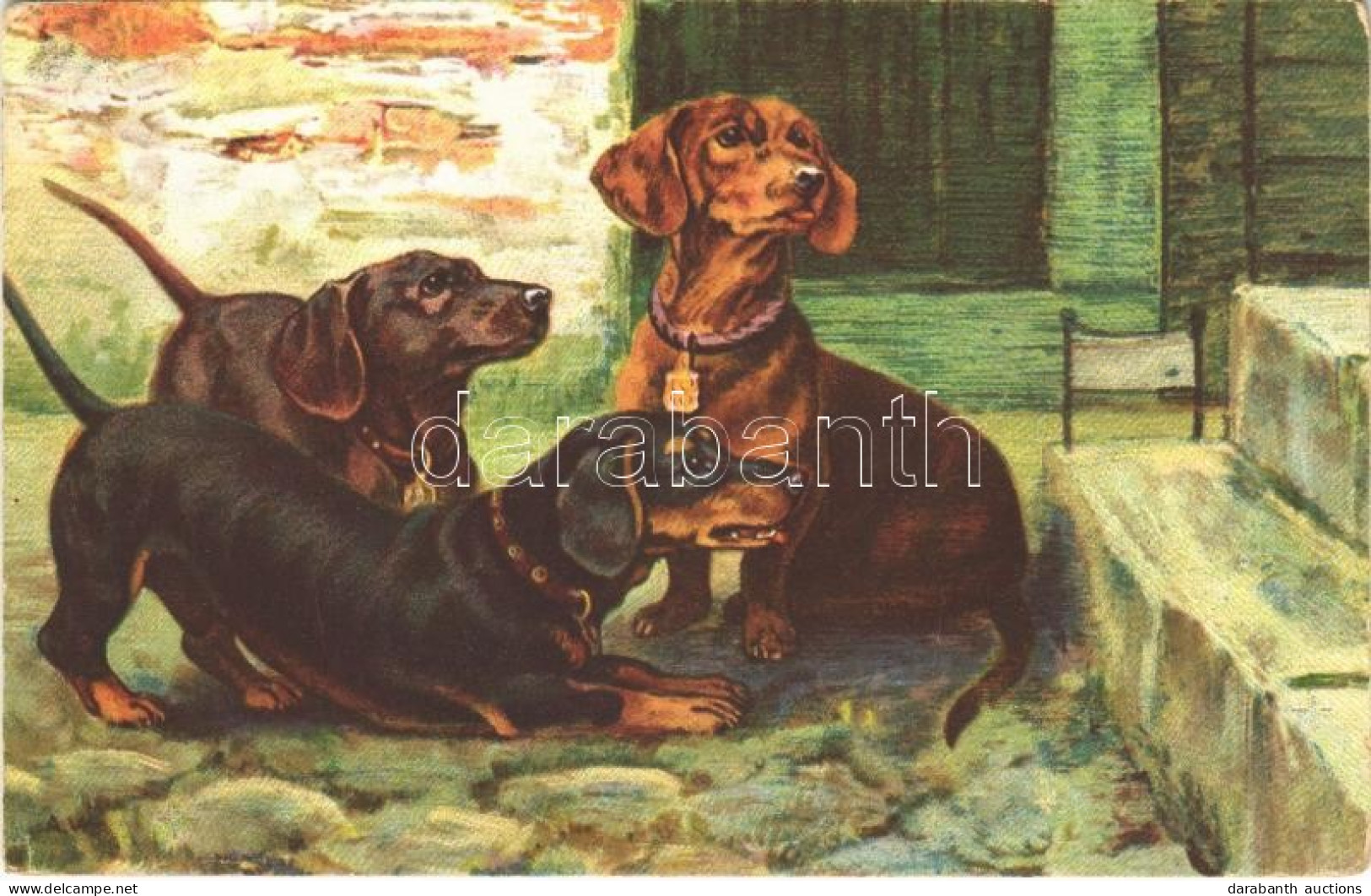 ** T2/T3 "Unsere Dackel" / Dachshund Dogs Art Postcard. Wenau-Delila No. 1314D. S: A. Weczerzick (EK) - Sin Clasificación