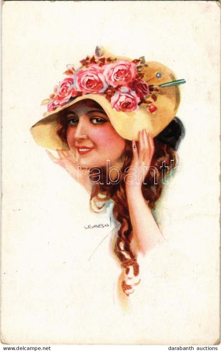 * T2/T3 1919 Lady With Hat. Italian Art Postcard. "ERKAL" No. 301/4. S: Usabal (EK) - Unclassified