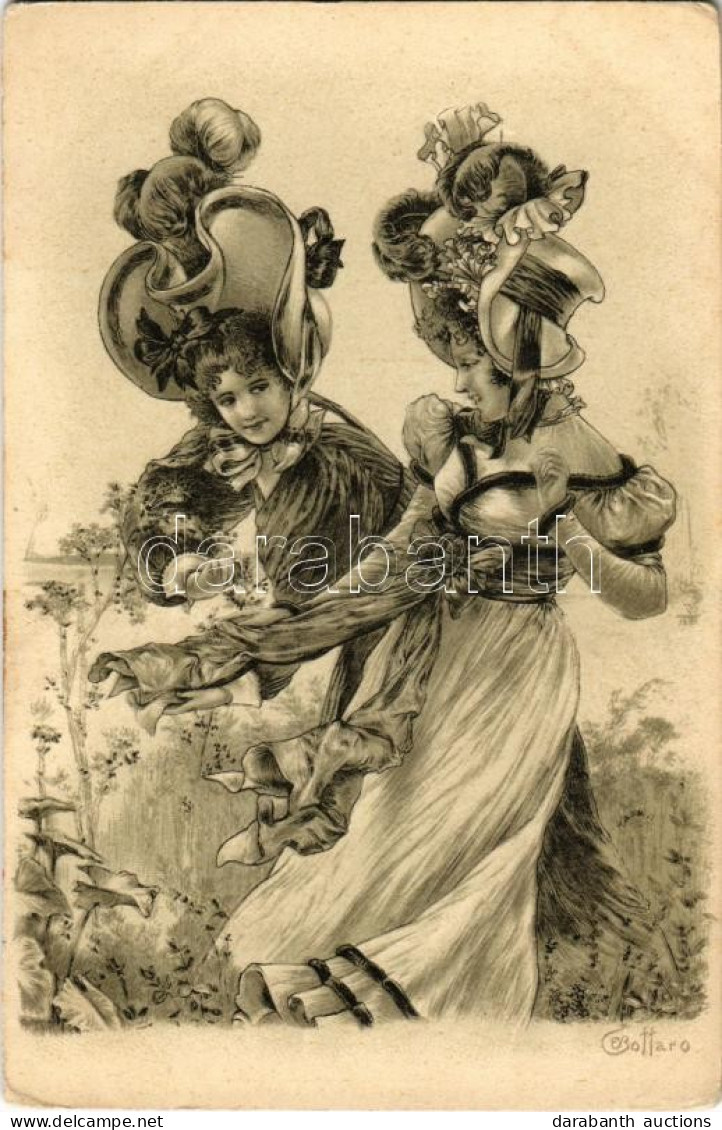 ** T2/T3 Ladies, Art Postcard Litho S: Bottaro (EK) - Non Classificati