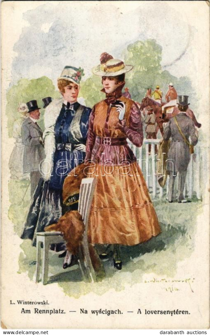 T2/T3 1918 Am Rennplatz / A Lóversenytéren / Na Wyscigach / Ladies At The Horse Race. A.F.W. III/2. Nr. 779. S: L. Winto - Unclassified