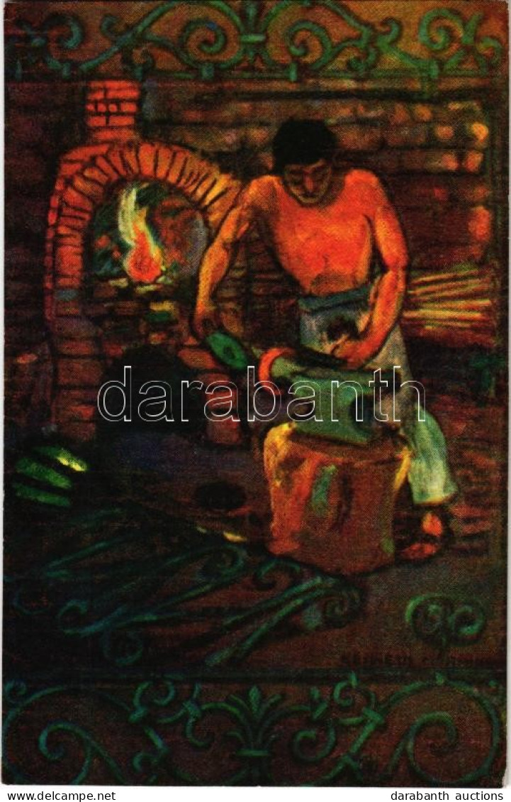 T2/T3 1938 Mexican Folklore Art Postcard, Blacksmith S: Fred Liebig (EK) - Unclassified