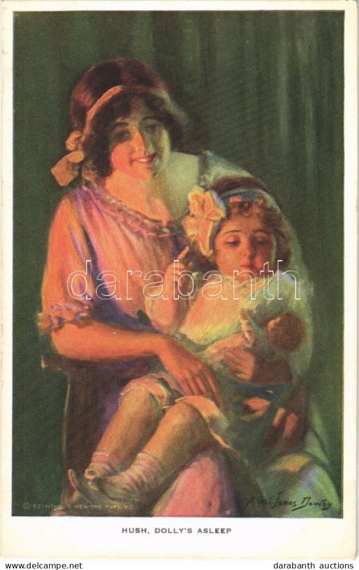 * T2 Hush, Dolly's Asleep. Lady With Child Art Postcard. Reinthal & Newman Pubs. No. 453. S: Alfred James Dewey - Sin Clasificación